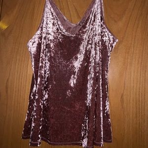 Velvet tank with lace